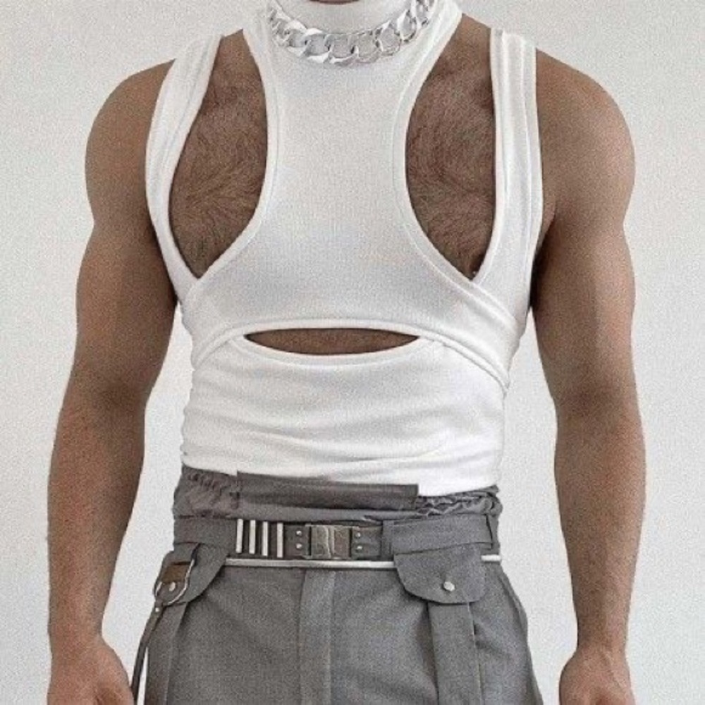 men turtleneck tank top